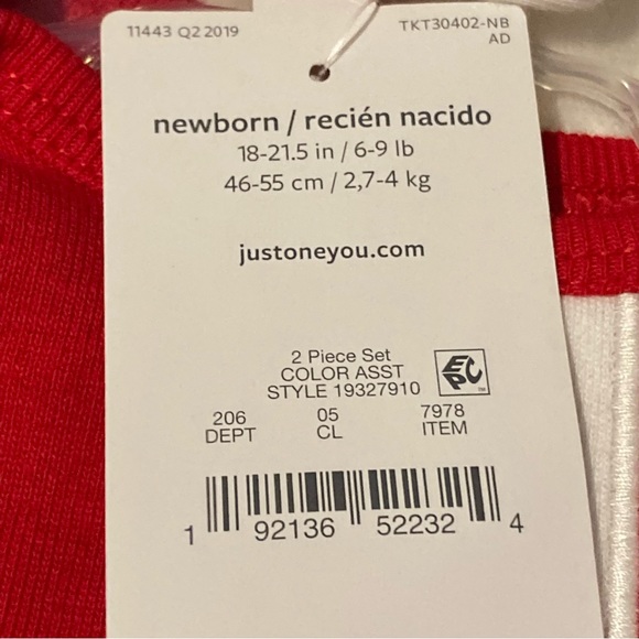 CARTERS NWT NEWBORN SANTA SET SNAP BOTTOM ONSIE - Picture 5 of 6